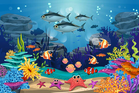 Kolorowe ryby i glony