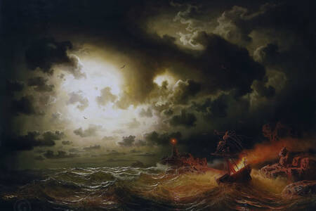 Marcus Larson: Brændende dampskib