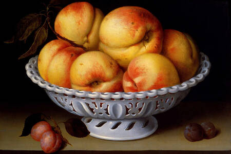 Fede Galizia: Bol ceramic alb cu piersici