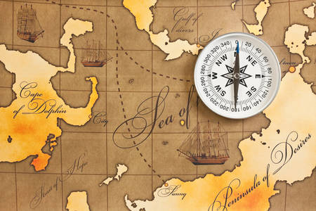 Mapa a kompas