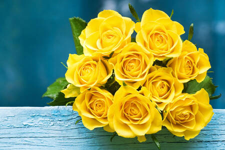 Μπουκέτο με κίτρινα τριαντάφυλλα