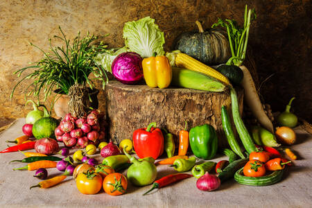 Legumes, ervas e frutas