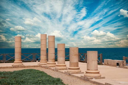 Columns in the ancient city of Caesarea