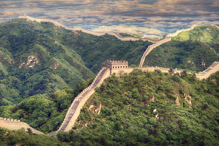 Landschap van de grote muur van china