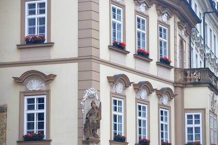 Facade of a traditional building in Prague