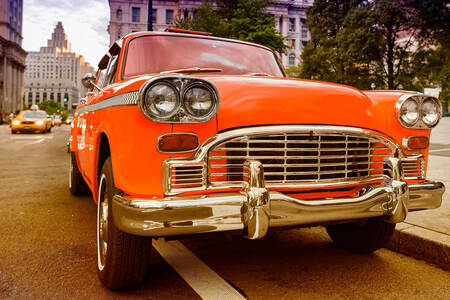 Vintage Orange Taxi