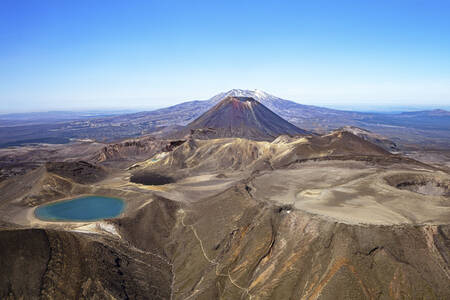 An aerial view of Tongariro National Park