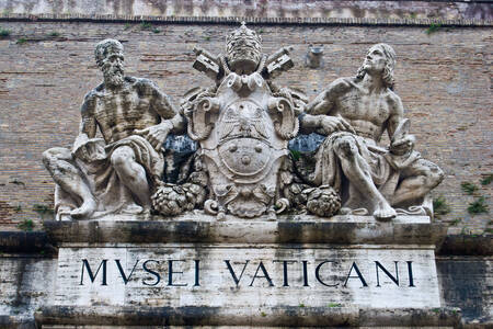 Sculptures above the entrance to the Vatican Museums