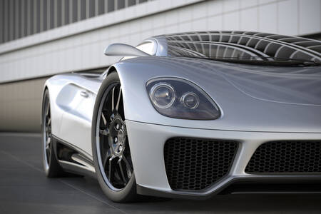 Gray sports car