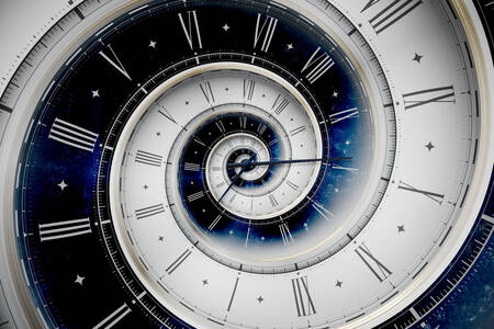 Esfera de reloj en espiral