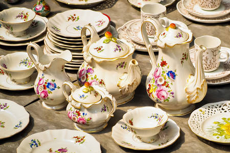 Conjunto de café de porcelana