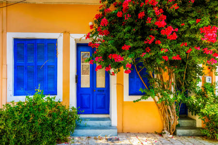Bunte Häuser von Griechenland