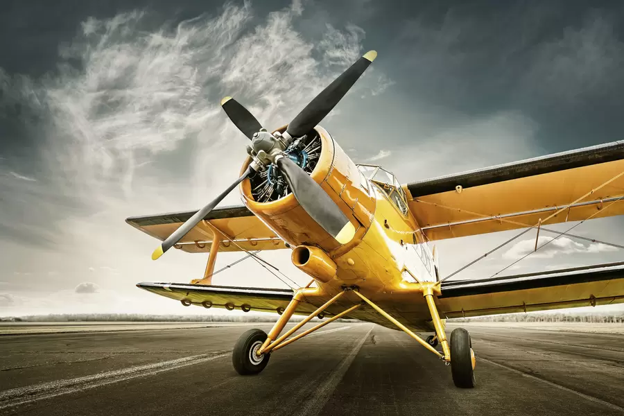 Old plane on the runway