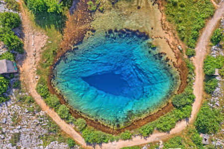 Top view of the source of the Cetina River