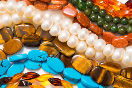 Beads made of colored stones