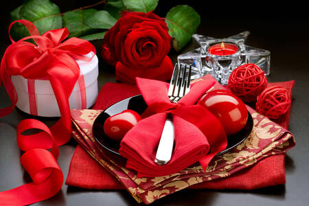 Decoración de mesa para San Valentín