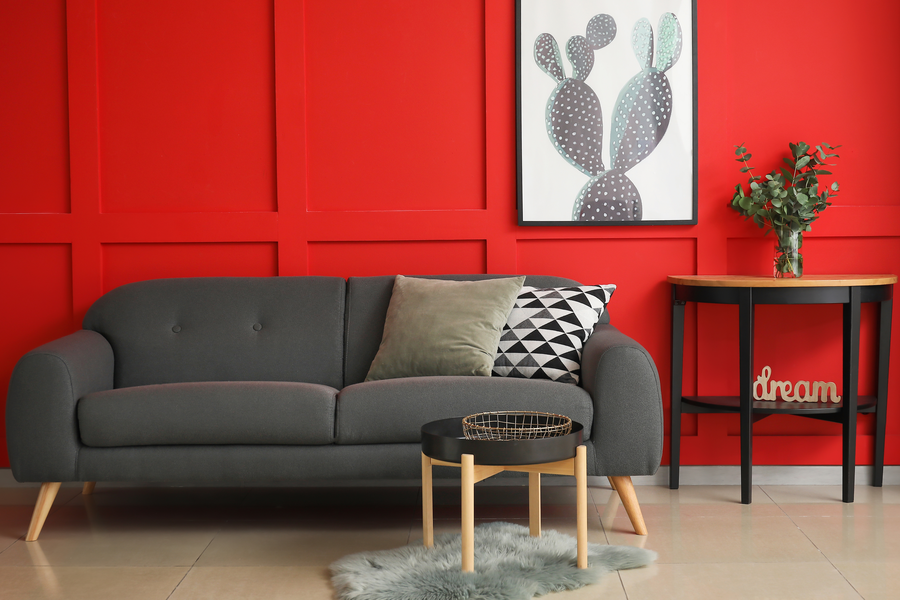 Interior with red walls