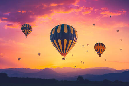 Hot air balloons at dawn