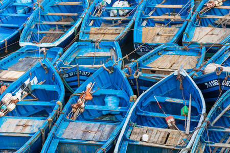 Fishing blue boats