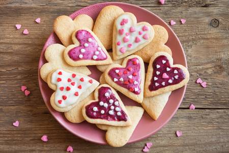 Biscoitos em forma de coração