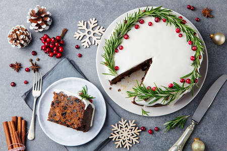 Pastel de frutas navideño