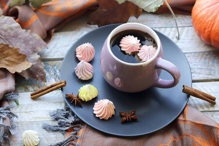 A cup of coffee with meringue