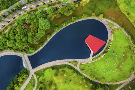 Vue aérienne du parc La Mexicana