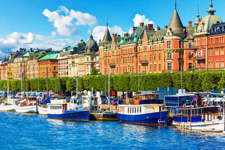 Вид на пирс в Стокгольме