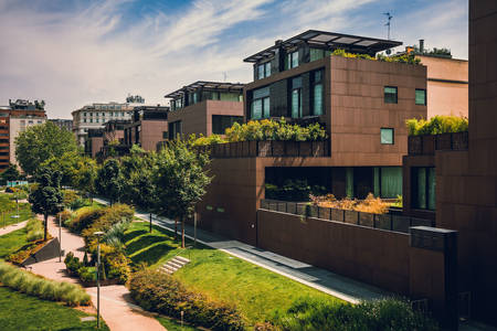 Moderne huizen in Milaan