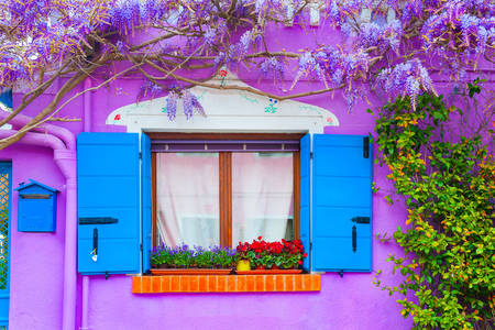 Fasáda domu na ostrově Burano