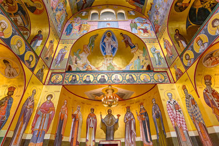 Fresco's van de kathedraal van de opstanding van Christus in Podgorica
