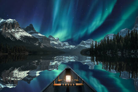 Aurora boreală în Parcul Național Jasper