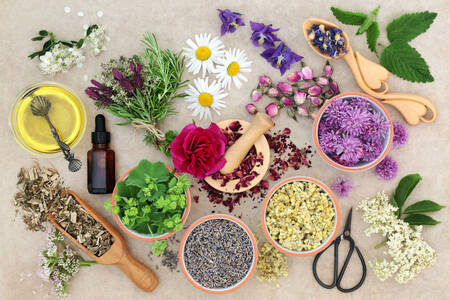 Herbs and flowers