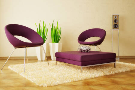 Modern furniture in the living room