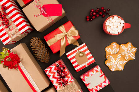 Christmas gifts and sweets