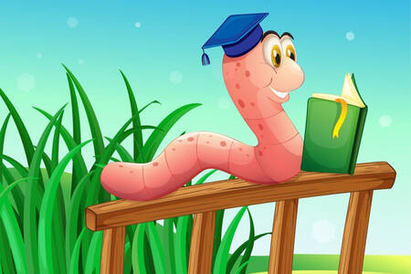 Worm with a book