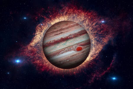 Planeta Jupiter a hvězdy galaxie