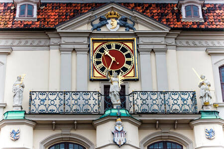 De gevel van het stadhuis in Lüneburg