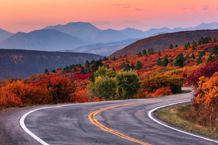 Winding mountain road in Gunnison, Colorado