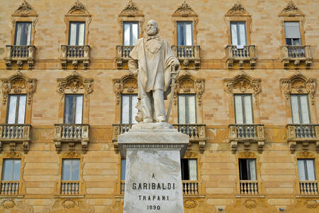 Monument to Giuseppe Garibaldi in Trapani, Italy