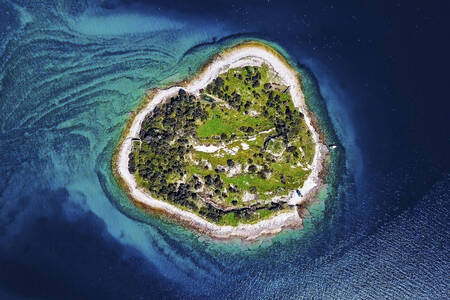 View from above of the island of Brijuni Park