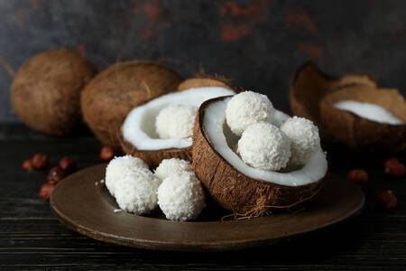 Coconut candies in coconut