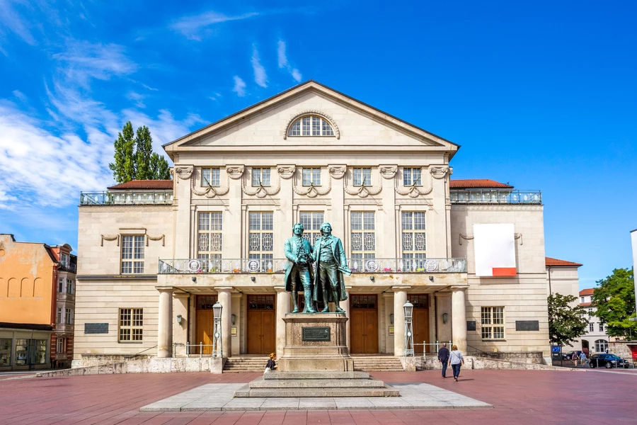 The Goethe and Schiller Monument in Weimar
