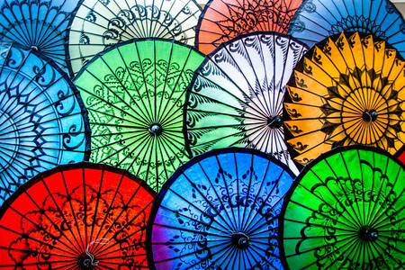 Traditional paper umbrellas