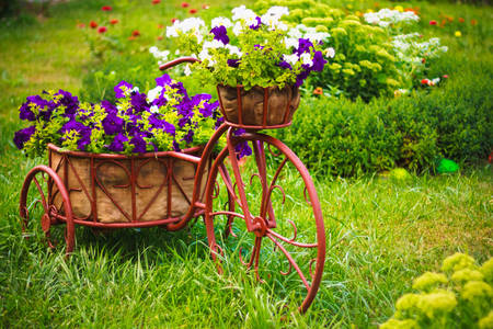 Vintage Fahrrad mit Blumen