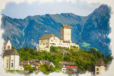 Castelo de Vaduz na foto