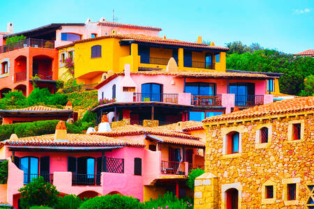 Maisons colorées à Porto Cervo