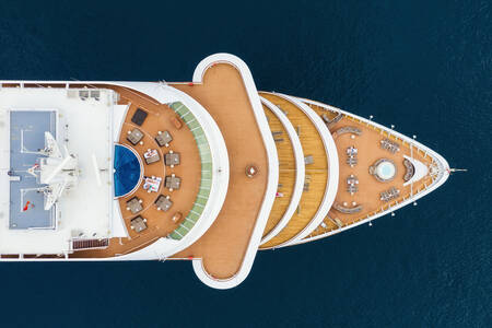 Top view of a cruise ship