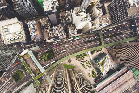 Vue aérienne du centre-ville de Hong Kong