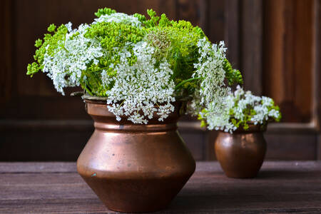 Fleurs des champs dans un pot